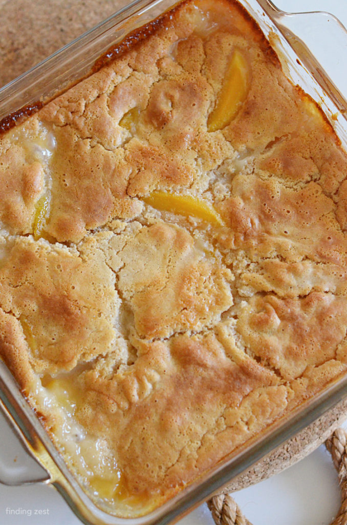 Easy Peach Cobbler with Canned Peaches and Bisquick - Finding Zest