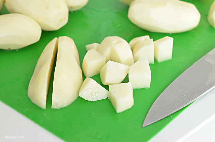 How to cube potatoes