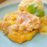 Easy peach cobbler is the perfect comfort food to enjoy any time of year! Using canned peaches, this simple fruit cobbler tastes amazing with a scoop vanilla ice cream!