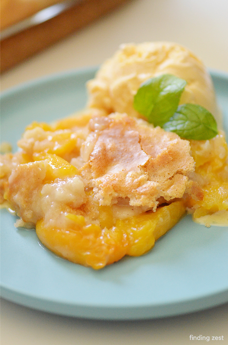 Easy Peach Cobbler With Canned Peaches And Bisquick Finding Zest