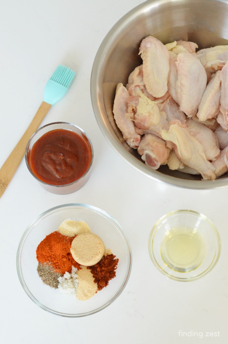 Ingredients needed for wings in air fryer with dry rub