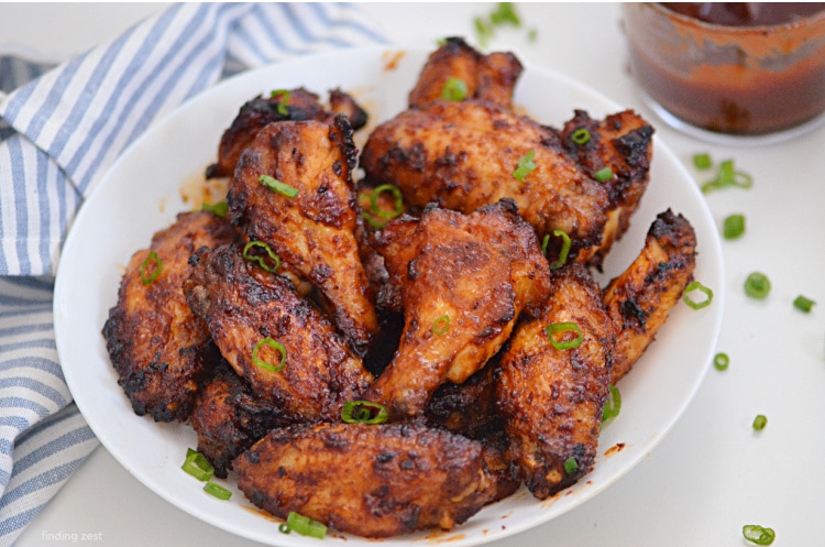 Air Fryer BBQ Chicken Wings with Dry Rub Finding Zest