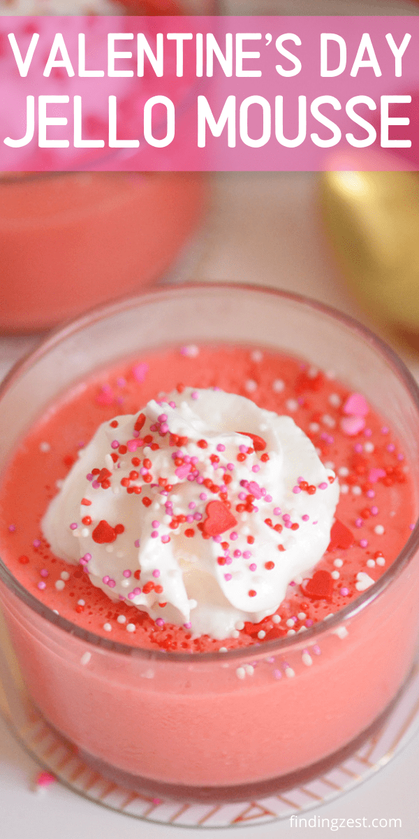 Jello Mousse for Valentine's Day is a super easy dessert idea! This fluffy Jello dessert only requires two ingredients and is easy to whip up!