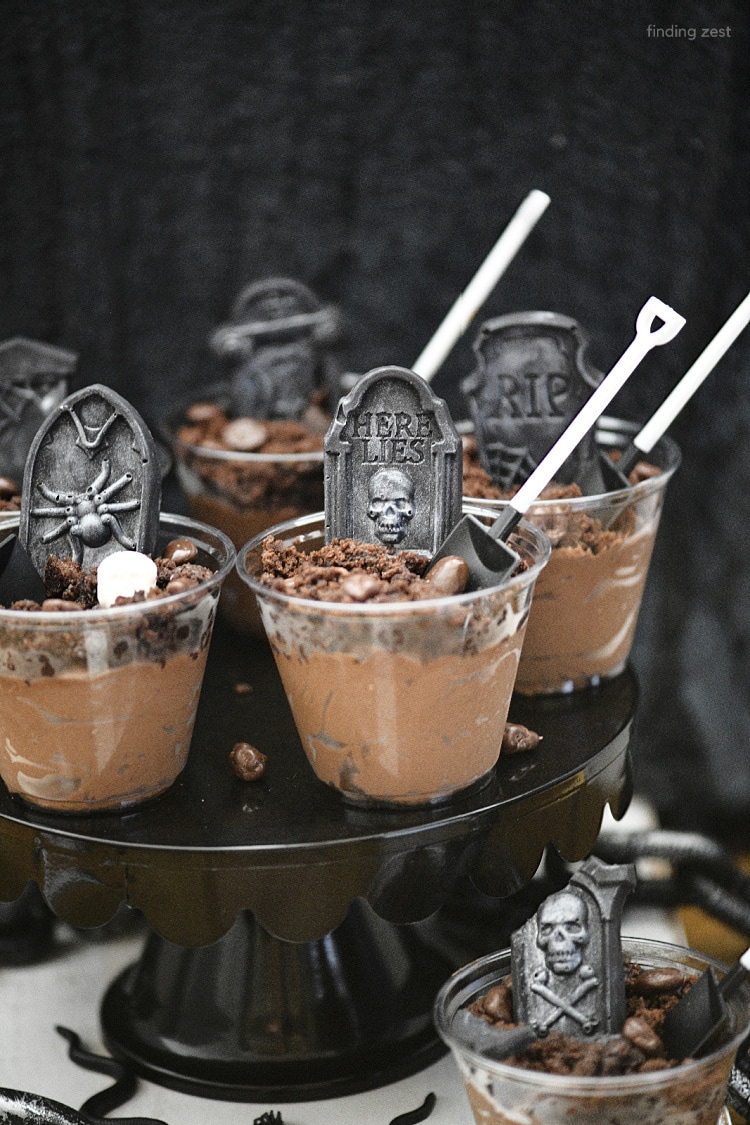 Graveyard Pudding Cups for Halloween