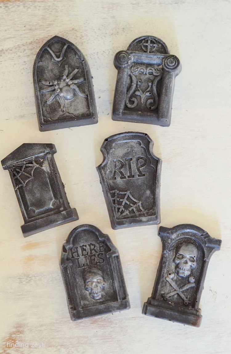 Edible chocolate graveyeard tombstones