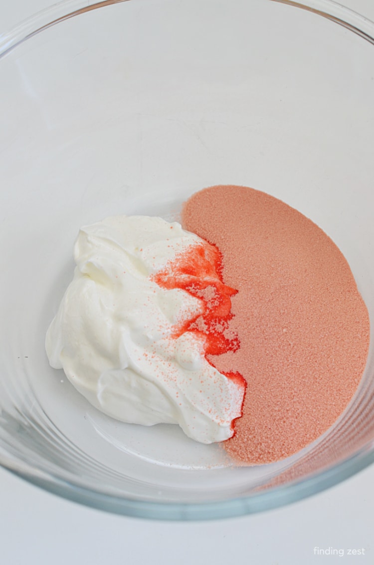 Strawberry Jello and sour cream