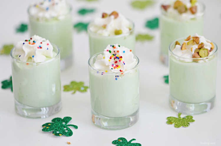 st paddys day pudding shots