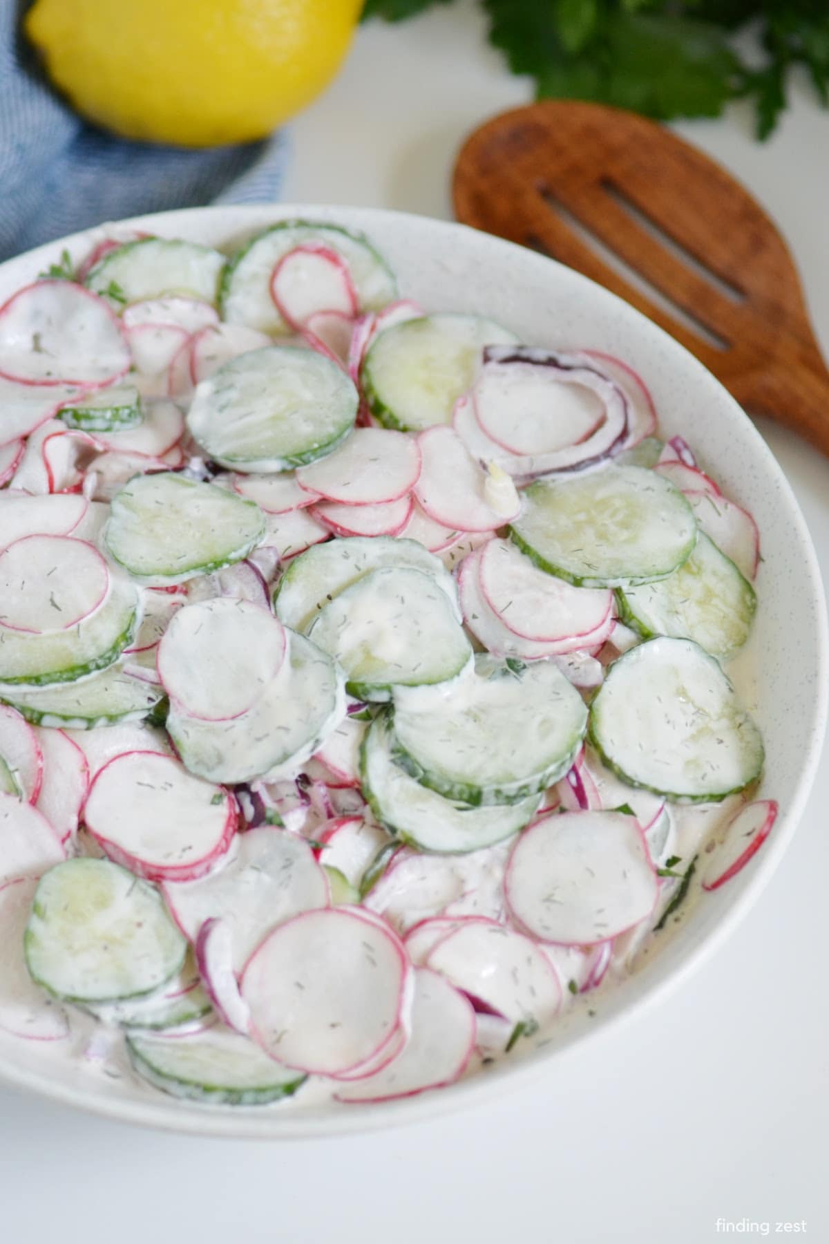 Cucumber Radish Salad with Creamy Dill Dressing