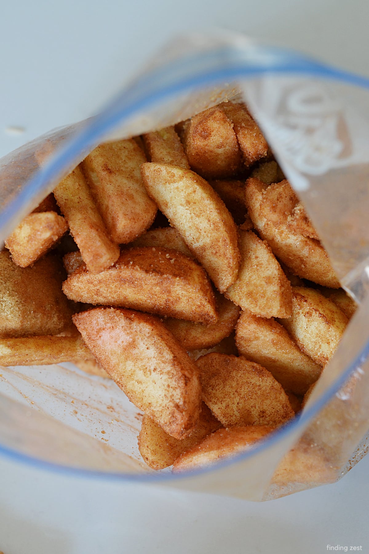 Apple slices tossed in cinnamon and brown sugar.