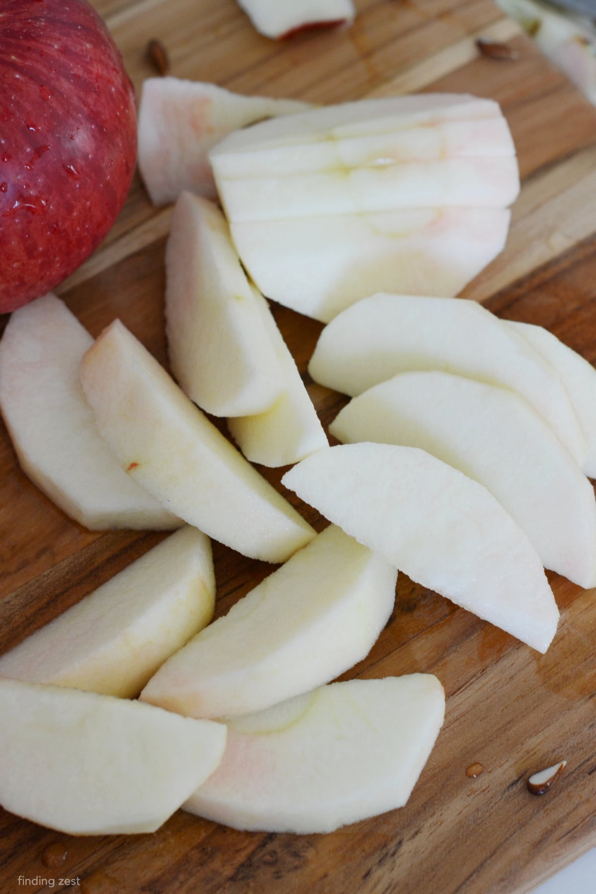 Sliced apples for pan fried apples.