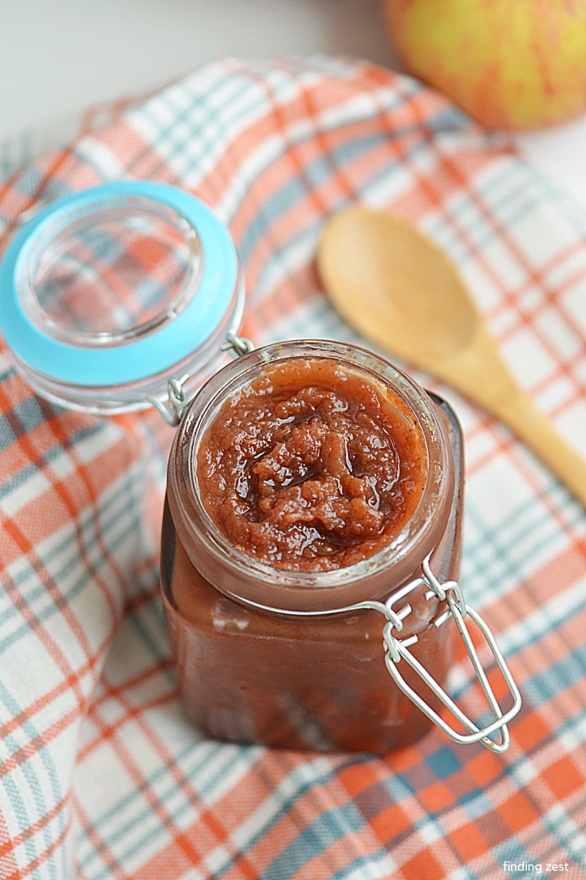 Crockpot apple butter is so easy to make.  The end result is a delicious, flavorful spread that you'll love on toast, bagels, or just about anything else.