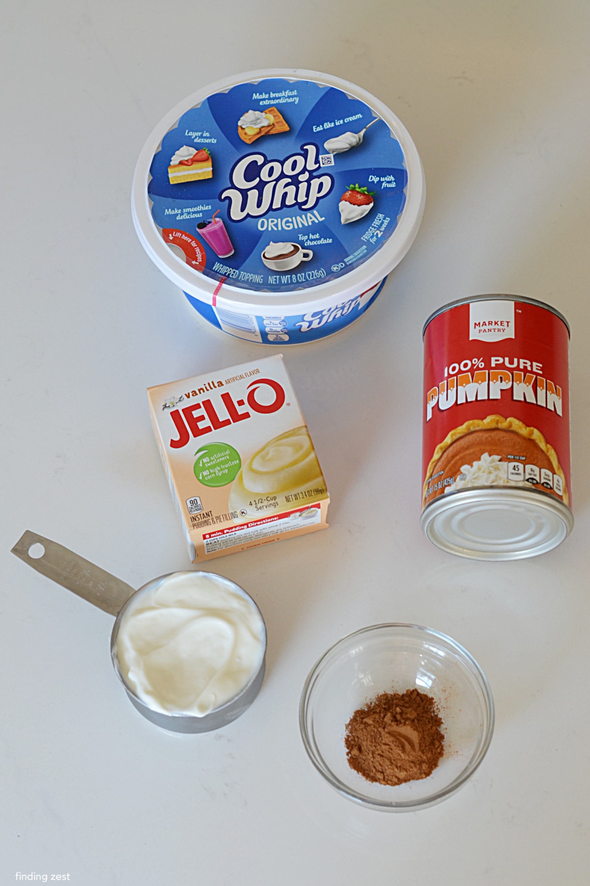 Ingredients for Pumpkin dip with cool whip