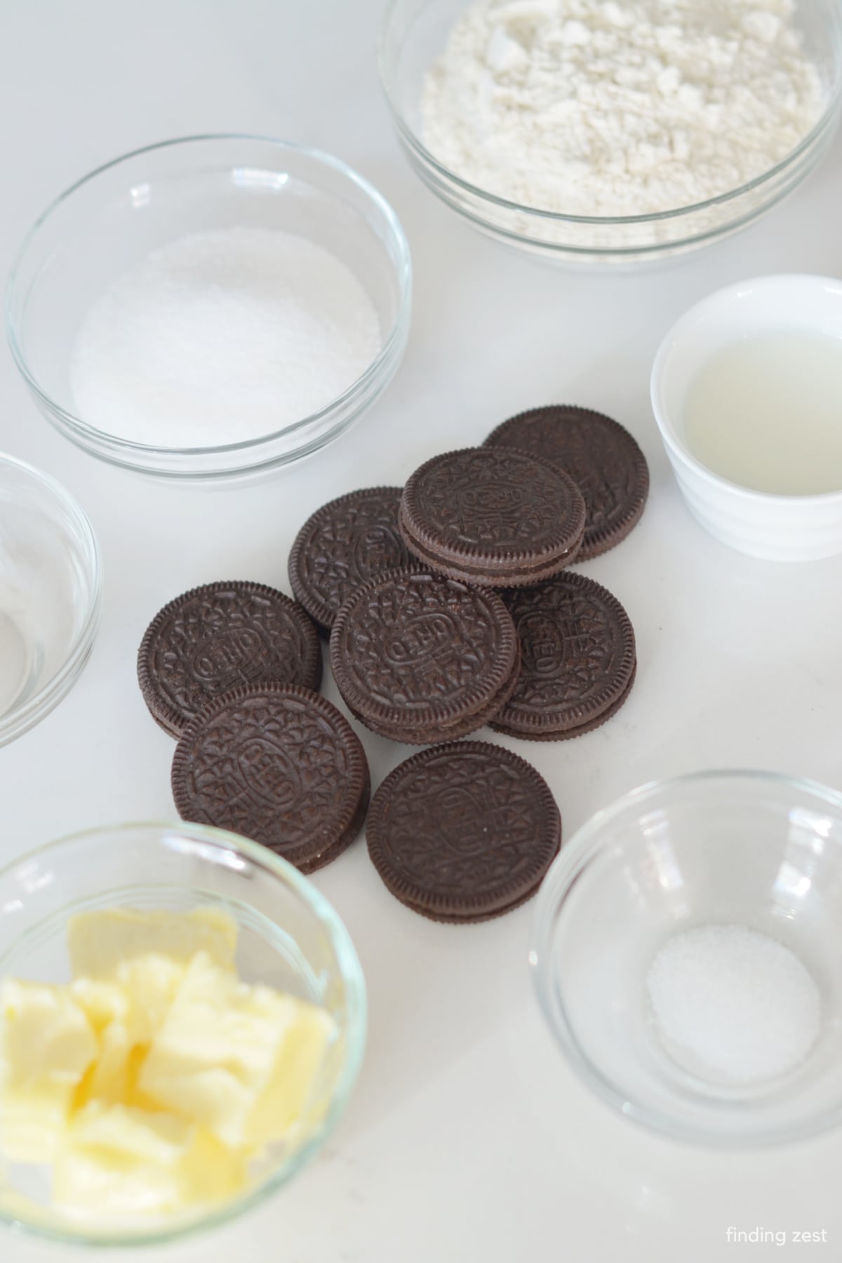 Ingredients to make edible cookie dough