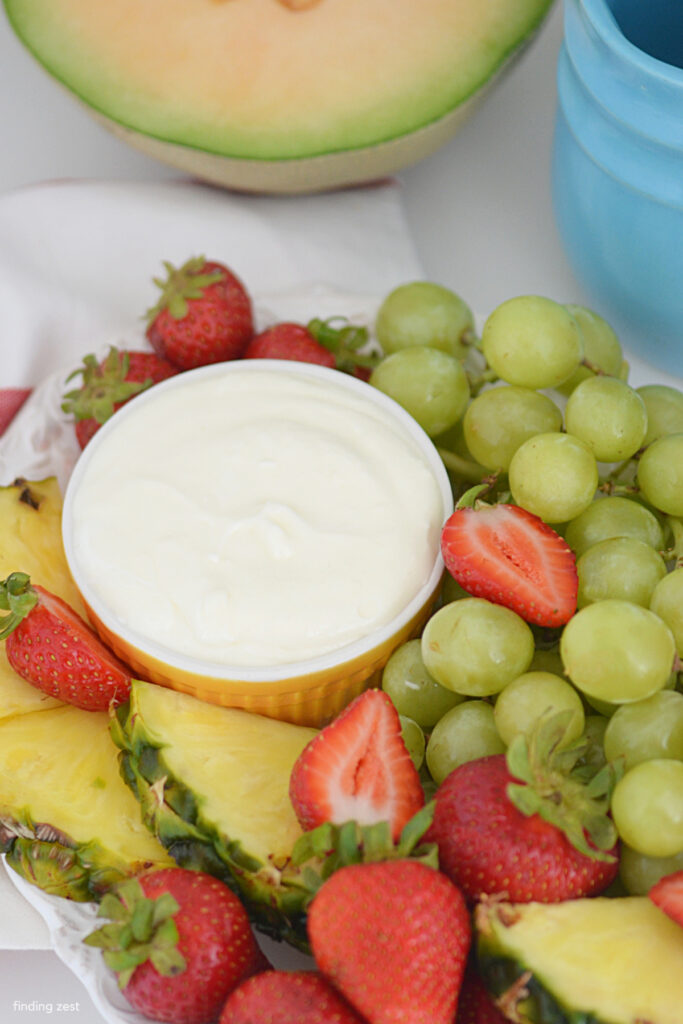 This marshmallow cream cheese fruit dip is so easy and delicious. Serve it up with your favorite fresh fruits and watch it disappear!