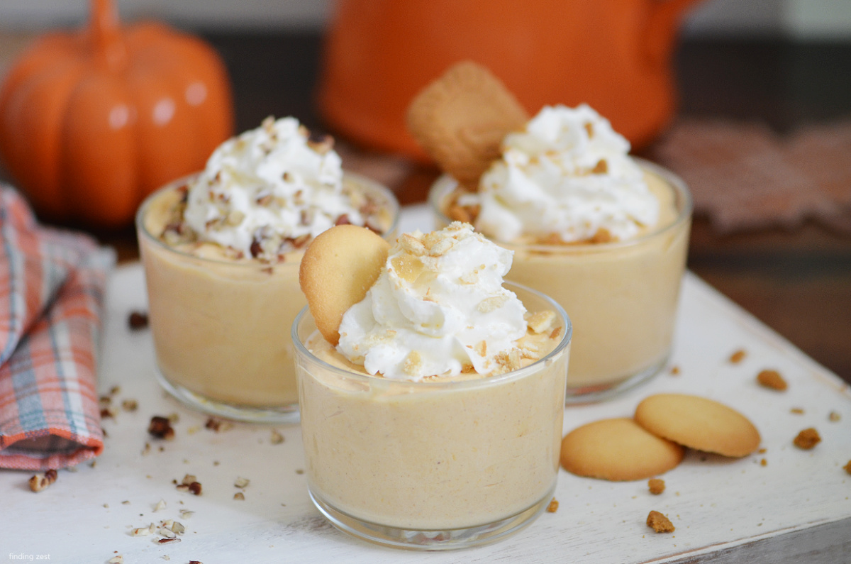 This easy pumpkin dessert is sure to become a family favorite! Quick and easy to make, it is a simple dessert to add to your fall lineup. Triple the recipe and serve it up at your Halloween party or Thanksgiving dinner! 