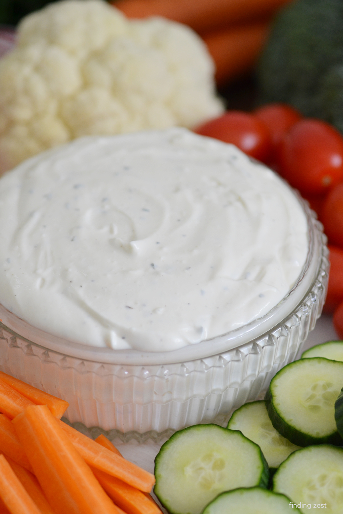 This cream cheese dip for veggies is so easy with just four ingredients! Creamy, flavorful and delicious!