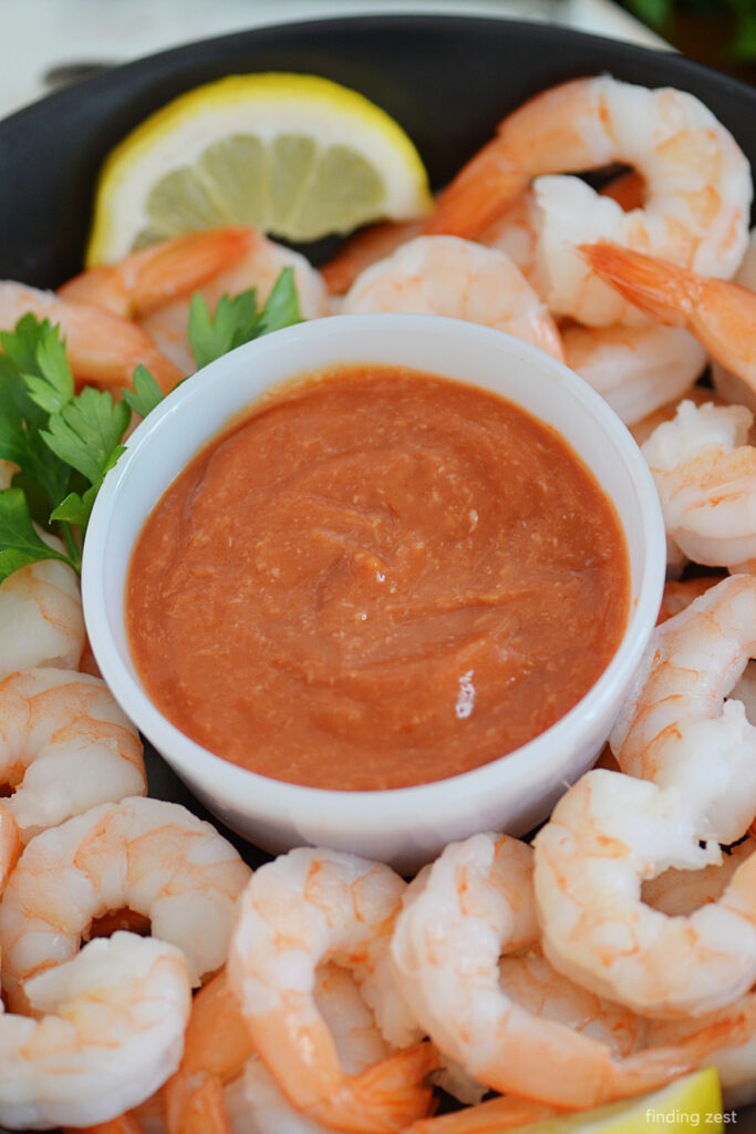 Love shrimp cocktail? Make your own shrimp cocktail sauce with just a few simple ingredients and serve with your favorite shrimp for an easy party appetizer. From holiday parties to bridal showers to potlucks, any time is a great time to serve this classic recipe!